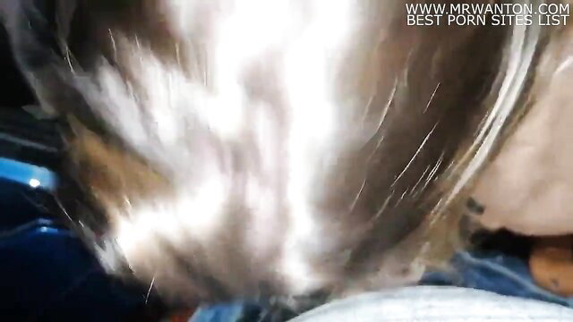 Blurry closeup of amateur wife sucking stranger cock after 13 yrs marriage