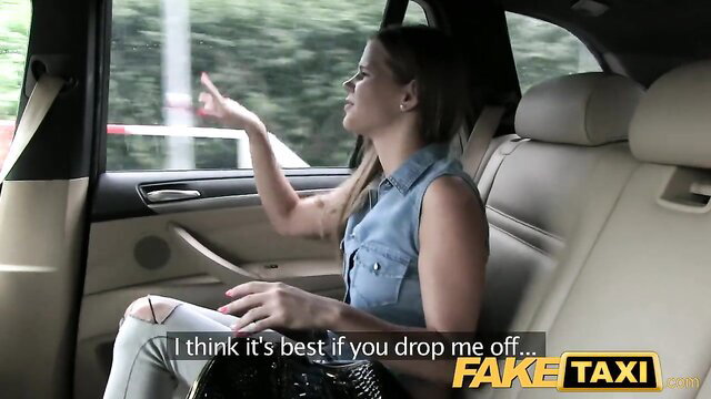 Sarah Kay in Fake Taxi, hot brunette asks driver to drop her off