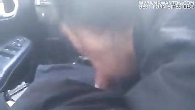 Malay girl giving blowjob in car, closeup oral action