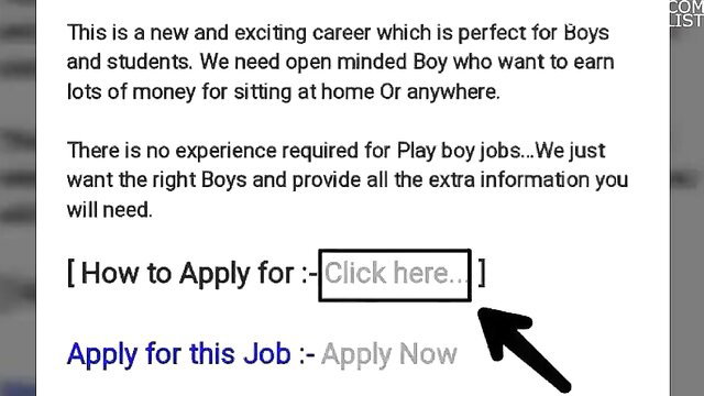 Play boy job ad targeting boys & students for easy home money