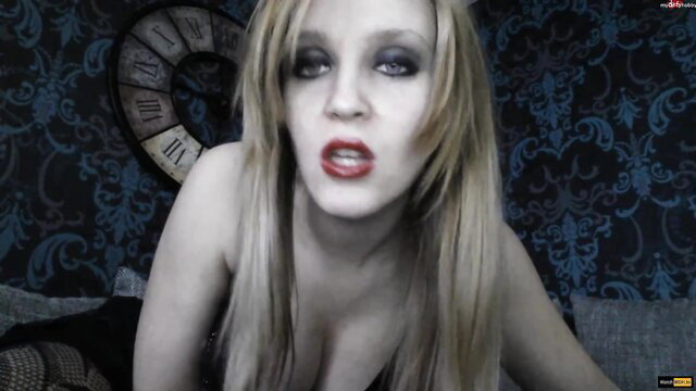 YourGoddess01 goth blonde goddess teases cleavage in blackmail video