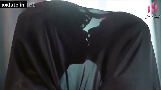 Veiled Indian bhabhi Ko Ko kisses passionately in sheer niqab shadows