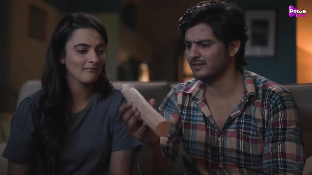 Ayesha Kapoor holds white dildo with boyfriend in steamy scene