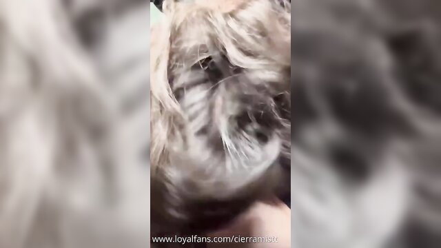Cierra Mistt blonde closeup face in car blowjob thumbnail