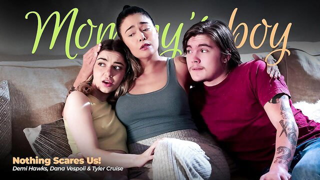 Dana Vespoli & Demi Hawks with guy in Stepmom's Boy threesome