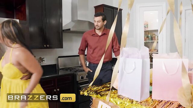 Nyny Lew in yellow dress at Brazzers party soiree