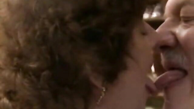 French granny Olga French kissing hubby passionately