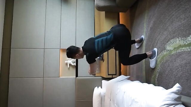Japanese bombshell JO in tight leggings doing sexy squat pose
