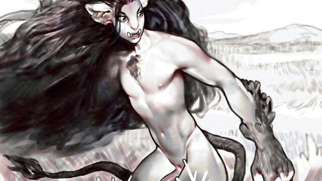 Nude femboy lion Roadkill demon bunny running with huge cock exposed