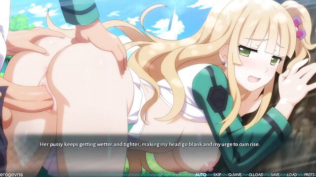 Blonde Arisa from Sakura Nova wet tight pussy closeup, teasing cum urge