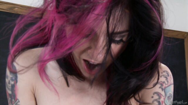 Joanna Angel hot for teacher solo, pink black hair alt babe moaning nude