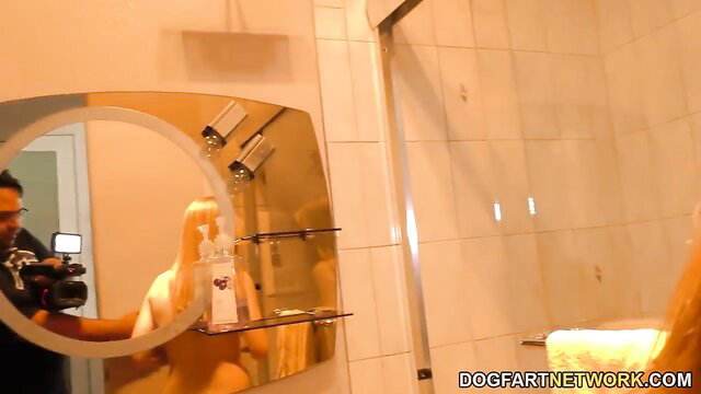 Dolly Leigh nude in bathroom mirror, cheating with big black cock