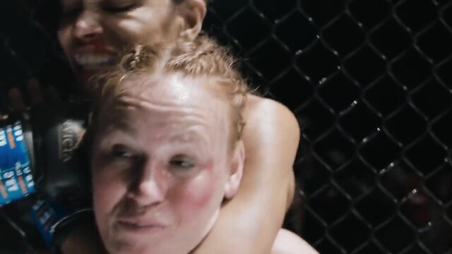 Halle Berry topless in intense MMA fight clinch from Bruised (2020)