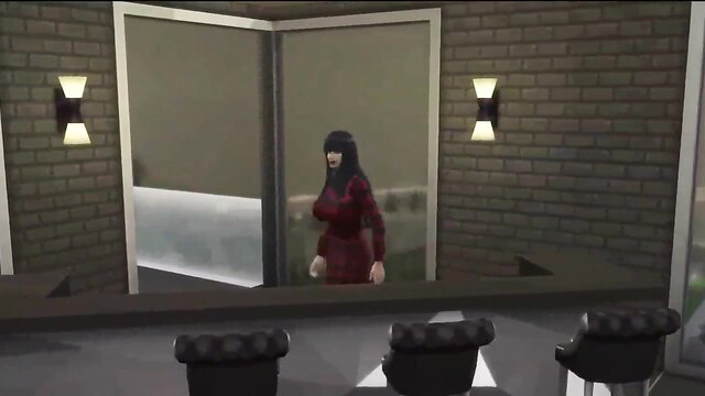Hinata in tight red dress stands in room, Boruto hentai tease