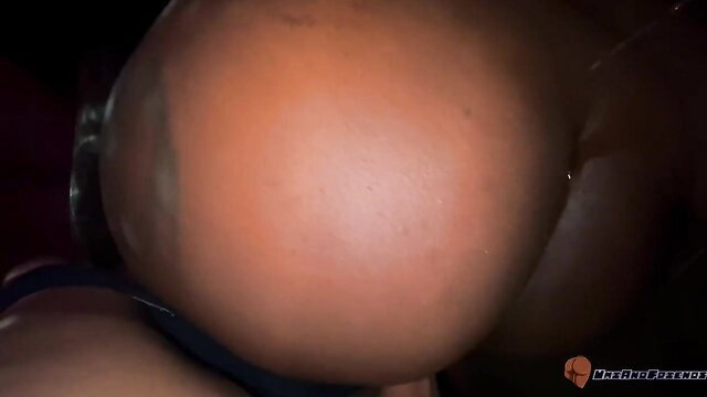 Umi's huge black ass up close, wet curves from EboBlack amateur vid