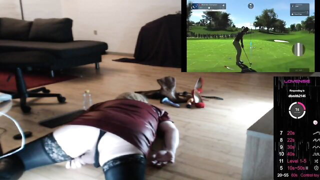 Wicki von Trannyston passed out in lingerie, LUSH toy controlled on golf stream