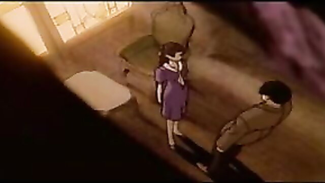 Professor Pain hentai: anime woman in dress stands over man on knees