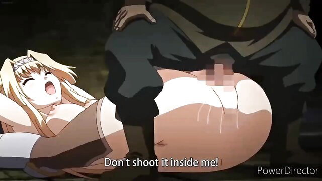 Blonde hentai girl pleads 'Don't shoot it inside me' during doggy creampie