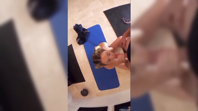 Heidi Grey cheerleader fucked by coach on yoga mat