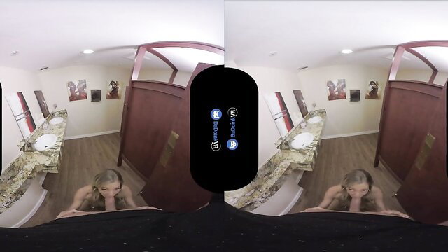 Tiffany Watson POV blowjob in club bathroom VR porn