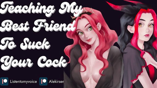 Yumprincess & friend teach cock sucking skills, redhead goth sluts BJ lesson