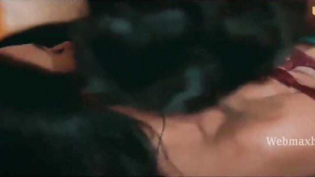 Indian beauty in red lingerie lying seductively, Ullu Lene ke Dene 02