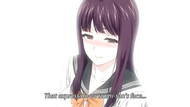 Blushing Kawuomi-san in school uniform, aroused expression, Houkago no Yuutousei Ep.3