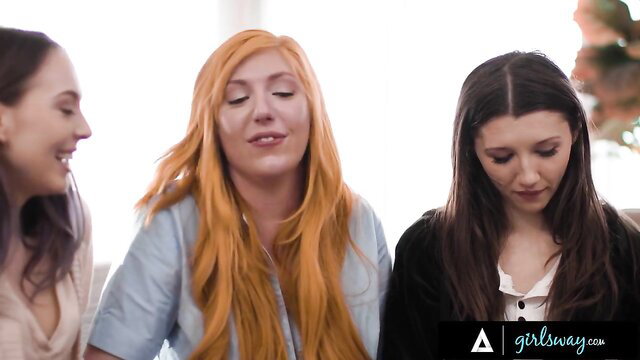 Lauren Phillips with teen Lily Larimar & Maya Woulfe smiling intimately