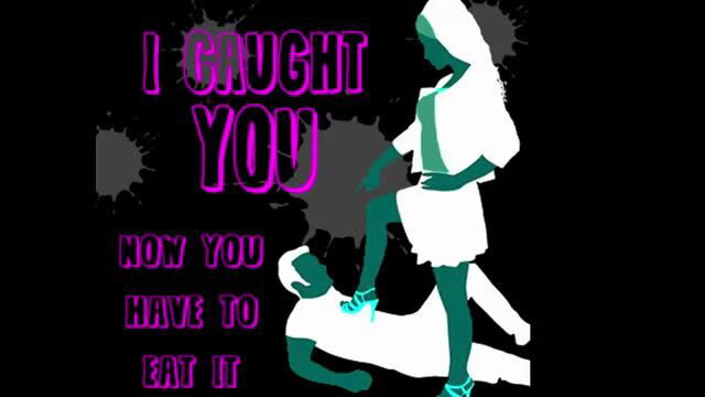 Campsissyboi caught: dominant woman in heels forces man to eat it femdom