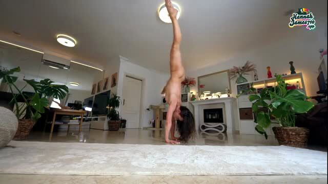 Hannahjames710 nude handstand stretch, fit body flexed