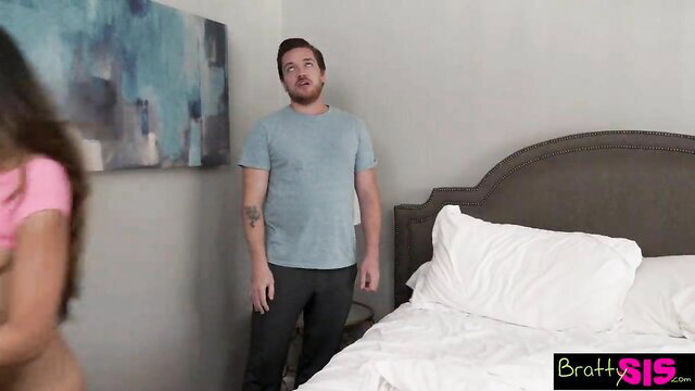 Angelica Cruz begs stepbro for dick in pink top, curvy Latina tease