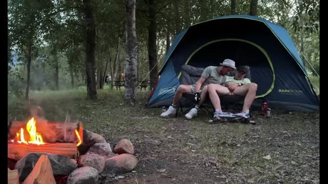 Champ McDorkerson sucks icedflame's mushroom head by campfire camping