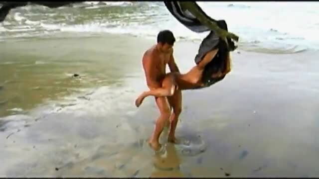 Agatha Cristine standing sex on beach with anal penetration