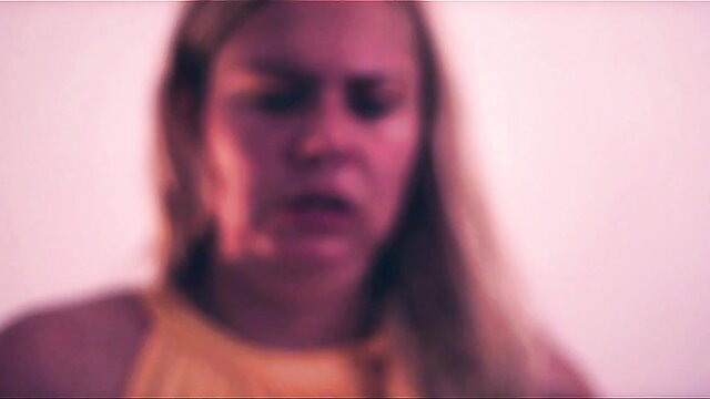Vicky Wilfing closeup face in pink lighting, amateur creampie star