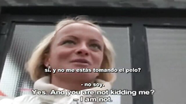 Russian MILF blonde with wide eyes asks if you're kidding in cheating fling