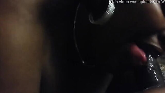 Black babe Mz Tongue licks gold grill closeup in This Babe Sucked Me Dry