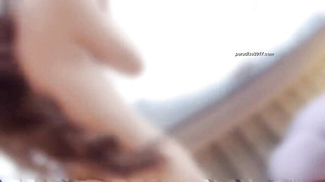 Blurry closeup of pale beauty's huge tits and arm in hotel interview tease