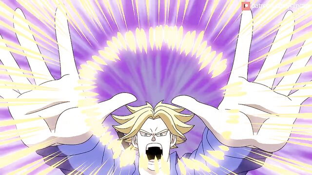 Perfect Cell hentai character unleashes epic energy blast pose