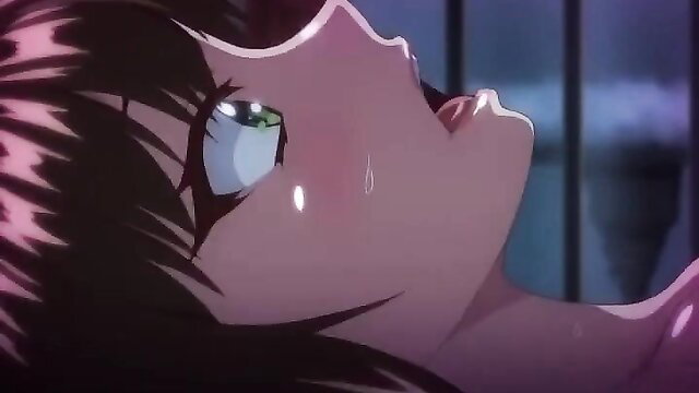 Teary-eyed anime girl with huge tits in cage, hentai Ikenie ritual