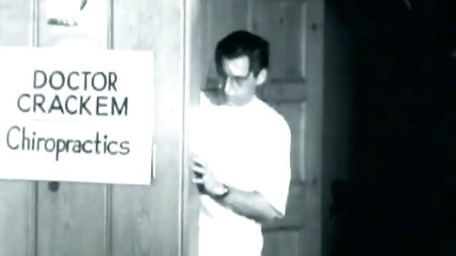 Vintage chiropractor cracks patient in steamy black & white forbidden classic