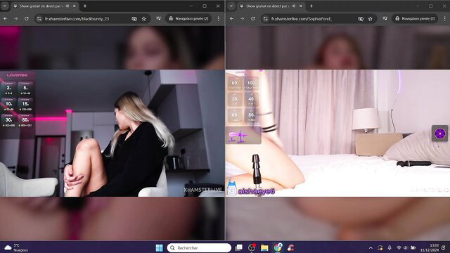Blonde cam girls Angeloflovee, Blackbunny_23 & SophiaPond lesbian action party