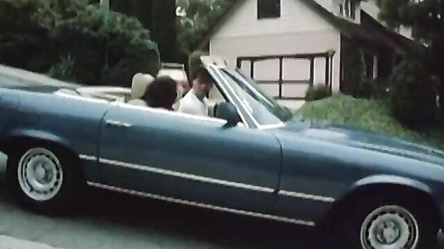 Vintage taboo compilation: blonde & brunette in blue Mercedes convertible