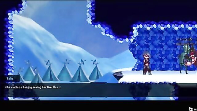 Future Fragments Ice Level PT2 gallery: nude blue-haired anime girl on snowy stage