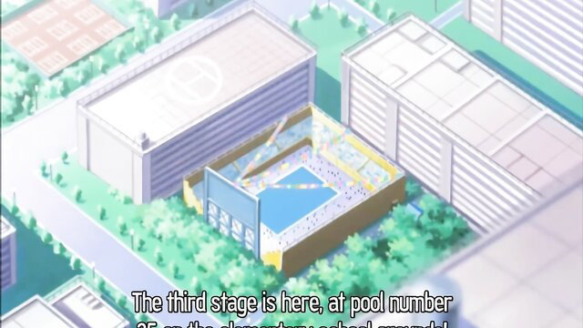 Eiken Ep.2 anime poolside scene at third stage pool number 3