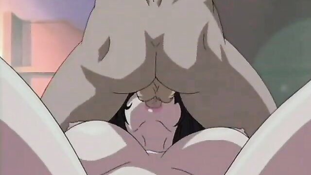 Big titty anime MILF bartender squats on student's cock in bar fuck