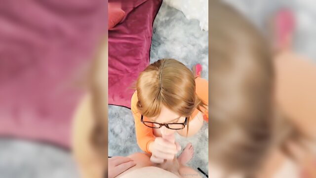 Jazmyne Day as Velma sucking cock closeup POV