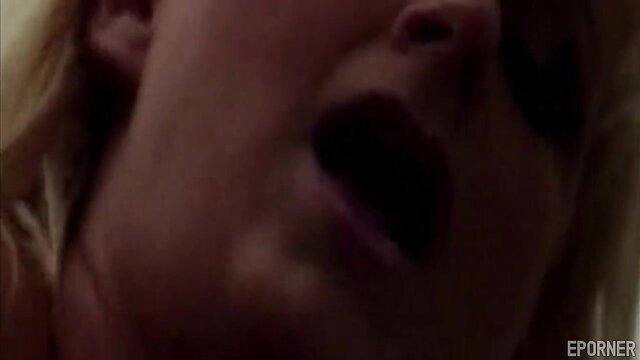 Vintage blonde MILF open mouth closeup in Fun In The Sun