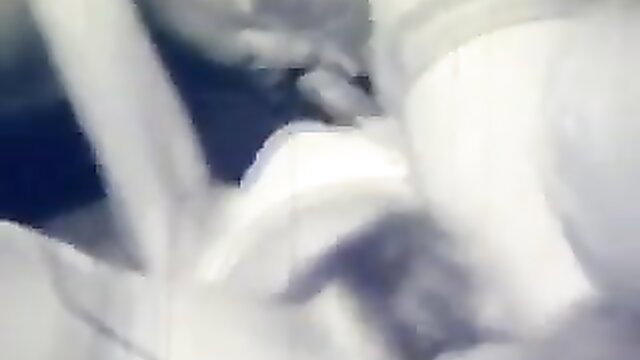 Blurry closeup of woman sucking cock while fucked missionary