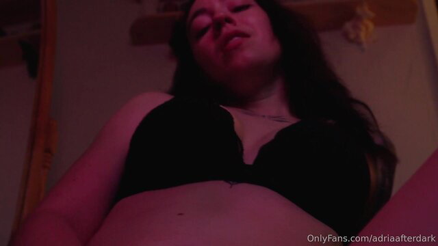 Adria After Dark pregnant in black bra POV wet dream tease