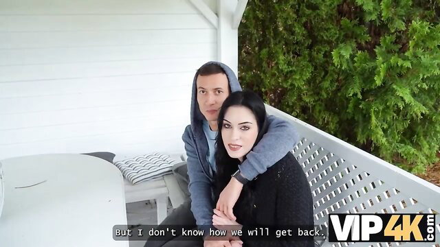 Anna De Ville hugs man on bench, hot Prague return tease
